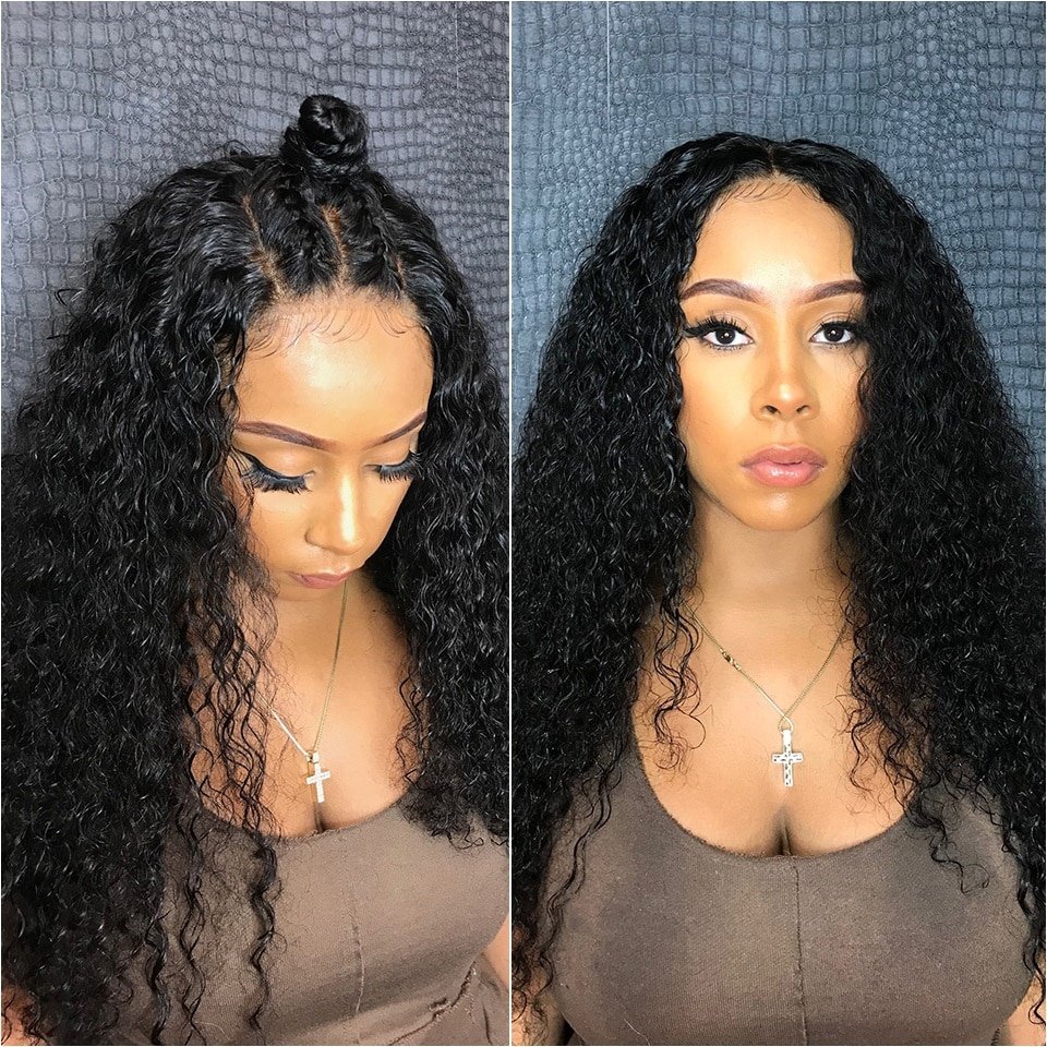 Deep Curly Human Hair Lace Front Wig Deep Curly Human Hair Lace Front Wig