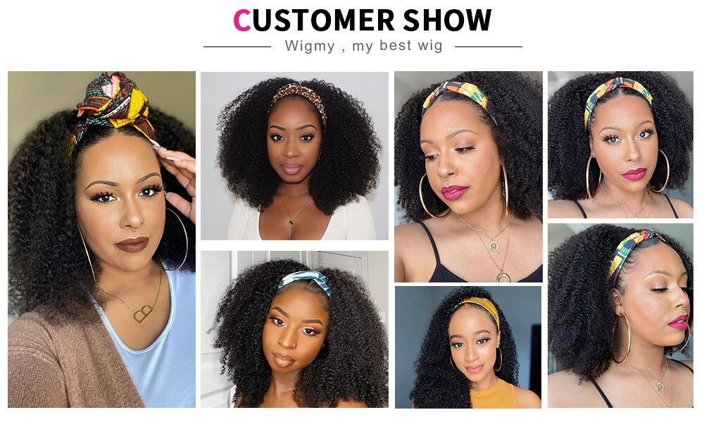 Human Hair Afro Kinky Headband Wig Human Hair Afro Kinky Headband Wig