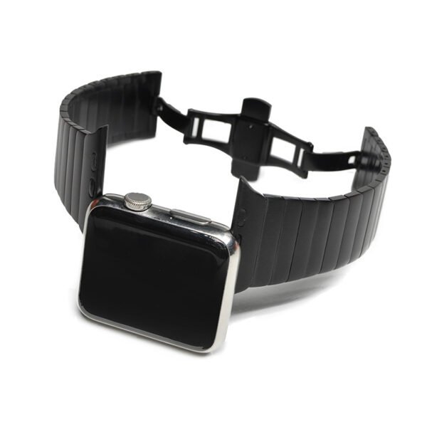 Stainless Steel Band for Apple Watch with Butterfly Buckle